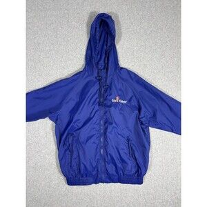 Six Flags Vintage Men's Women's 90s Blue Windbreaker Jacket Logo Size Small